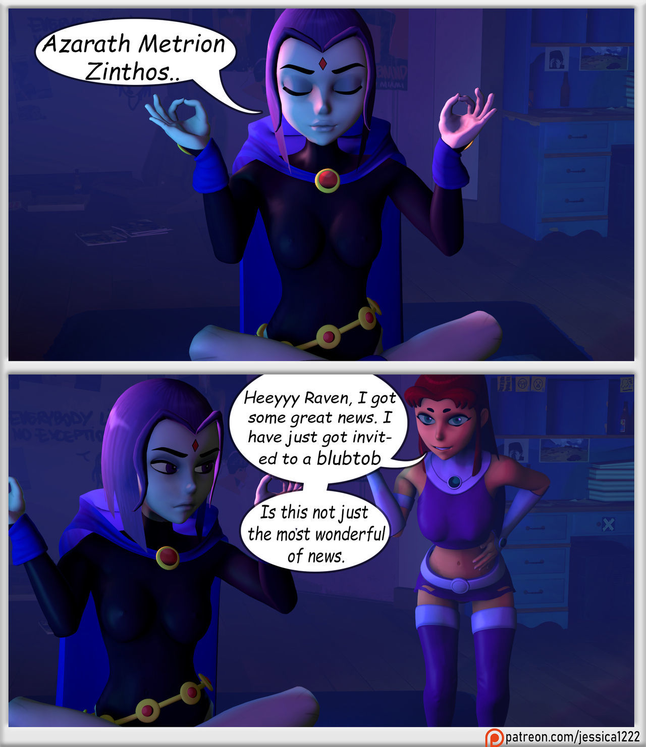 Raven, Starfire and The Alien Gloryhole - Teen Titans page 1