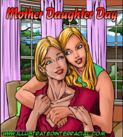 Mother Daughter Day illustrated interracial