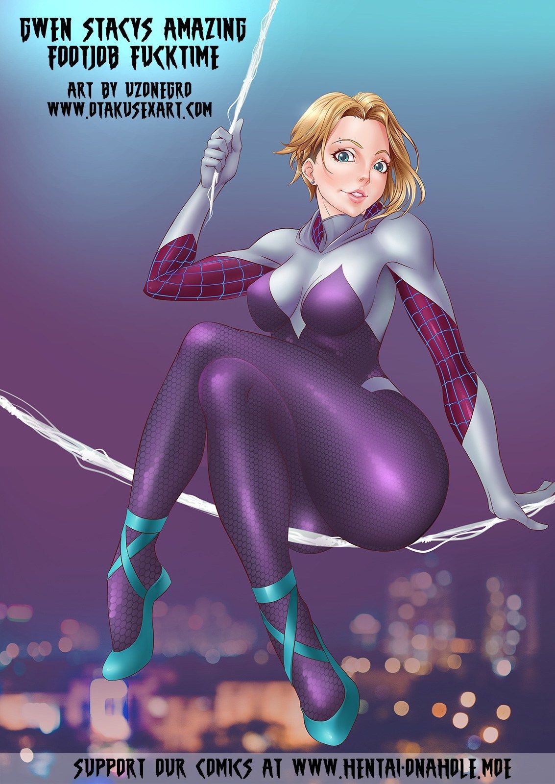 Gwen Stacys Amazing Footjob Fucktime Spider-Man (Uzonegro) page 1