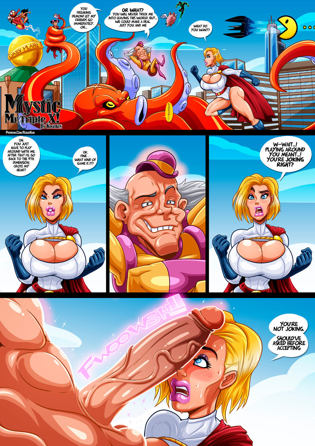 Mystic Mr.Triple X Justice League by Kogeikun page 1