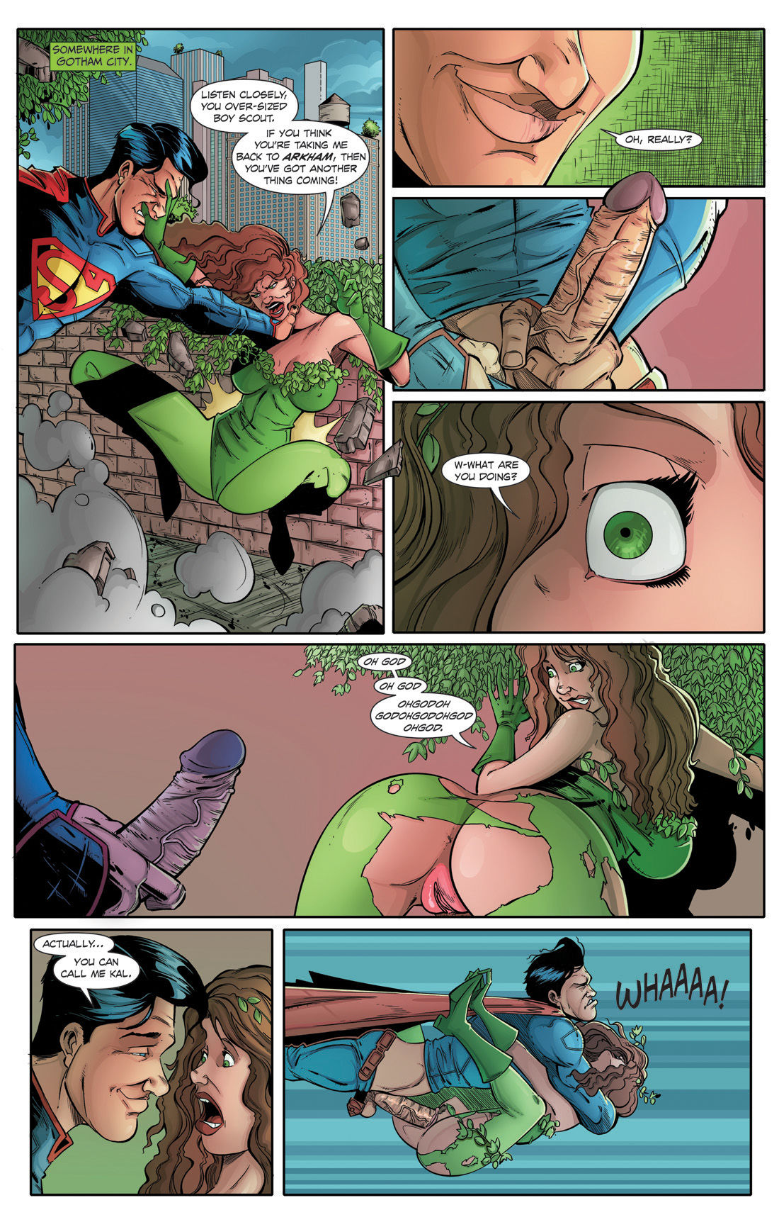 Superman and Poison Ivy Superhero page 1