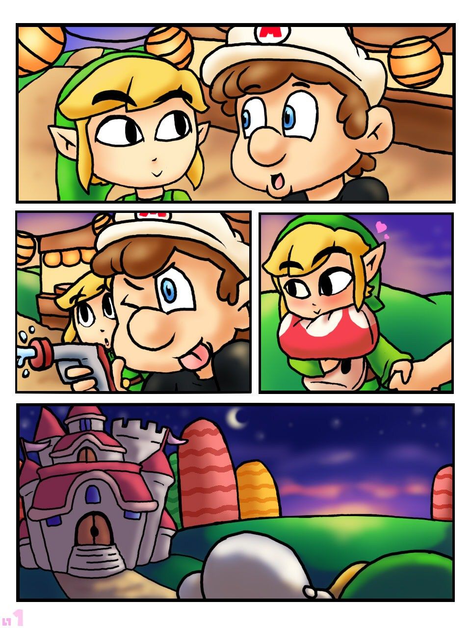 First Kiss (Legend of Zelda,Super Mario Bros.) page 1