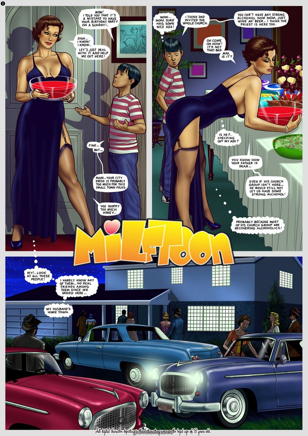 Milftoon - Enjoy the Party-Mom Son Incest page 1