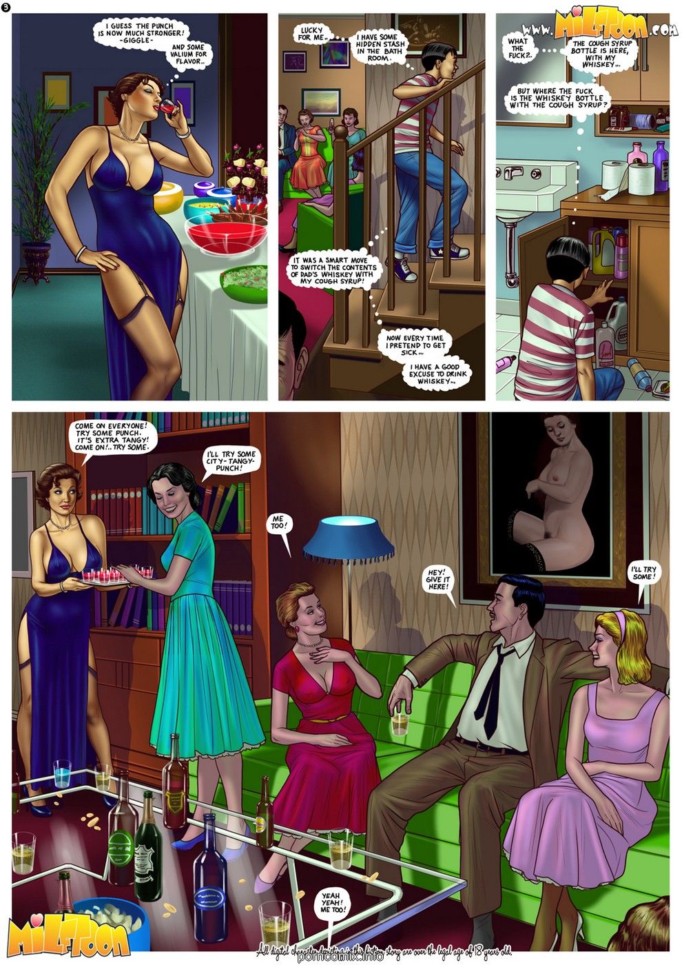 Milftoon - Enjoy the Party-Mom Son Incest page 3