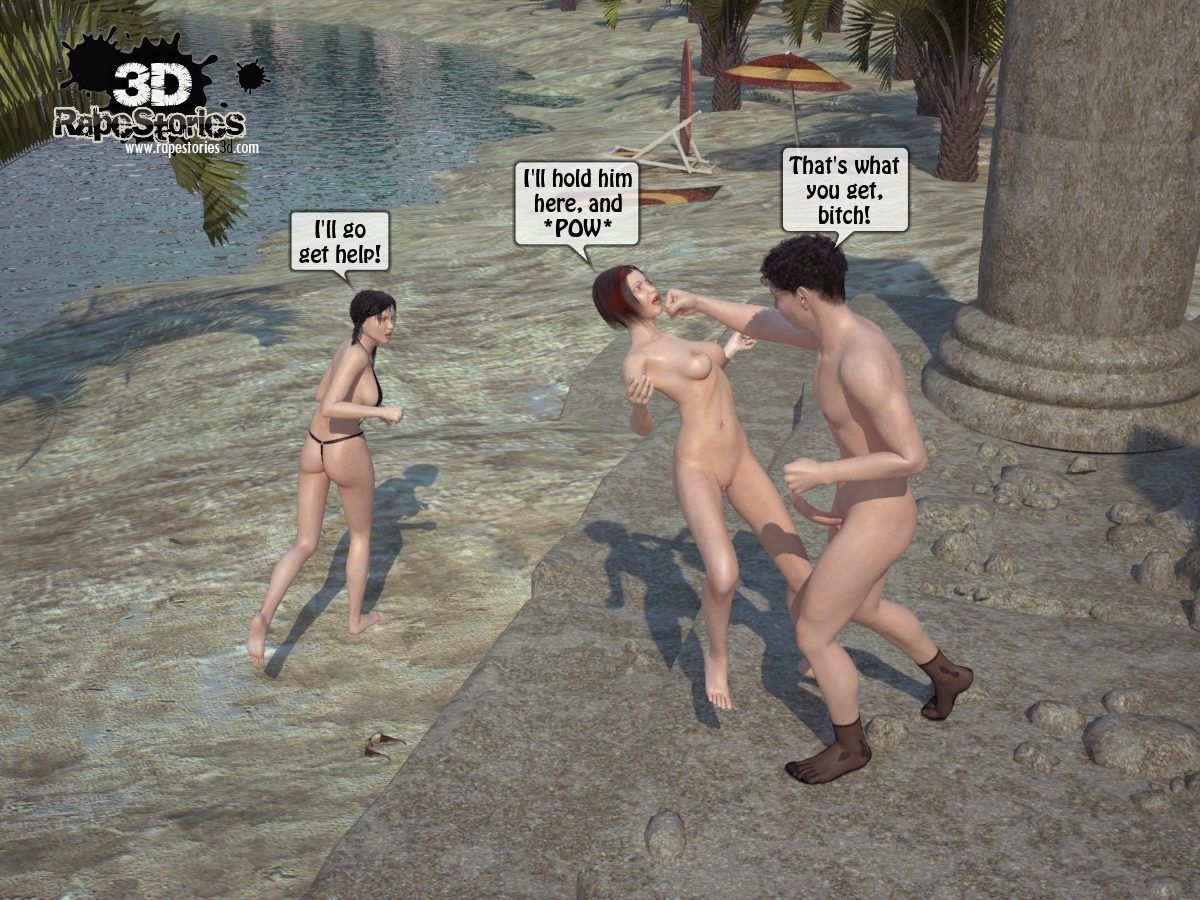 Beach Threesome Sex - 3D R@p Stories page 37