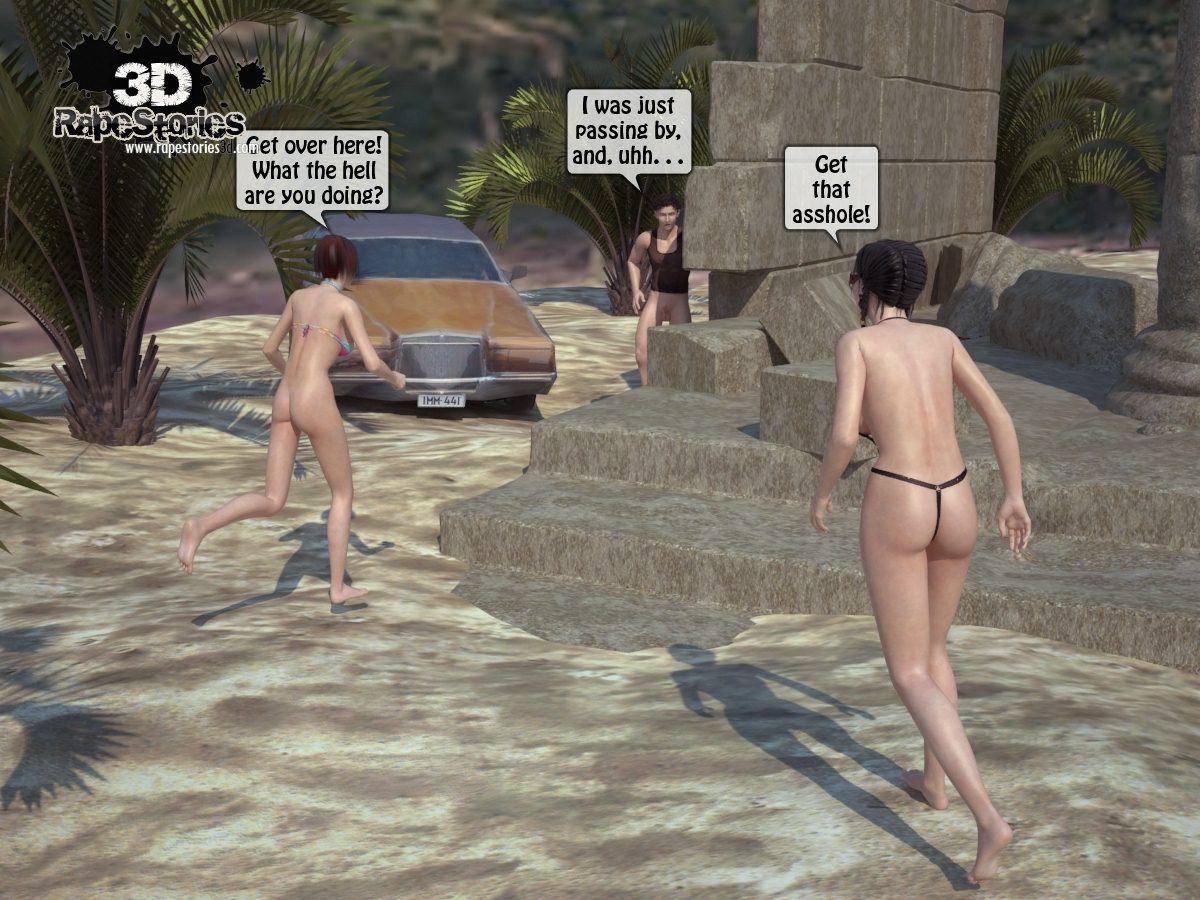 Beach Threesome Sex - 3D R@p Stories page 9