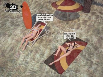Beach Threesome Sex - 3D R@p Stories cover