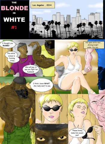 Blonde in White # 1 - Interracial cover