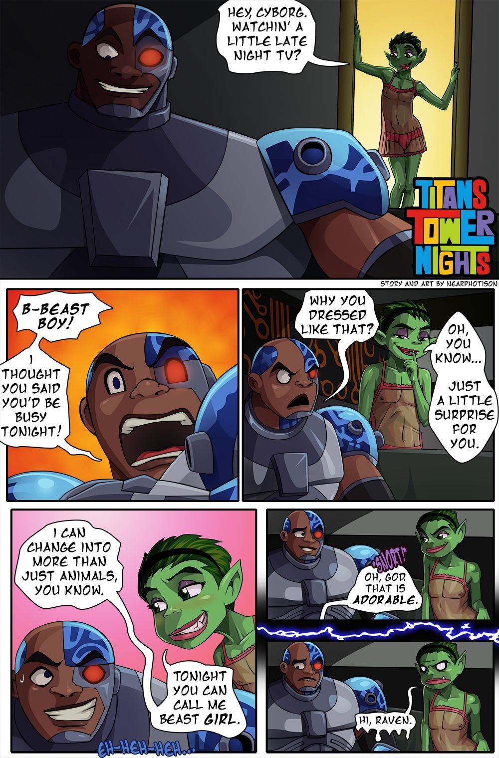 Titans Tower Nights (Teen Titans) by Nearphotison page 1