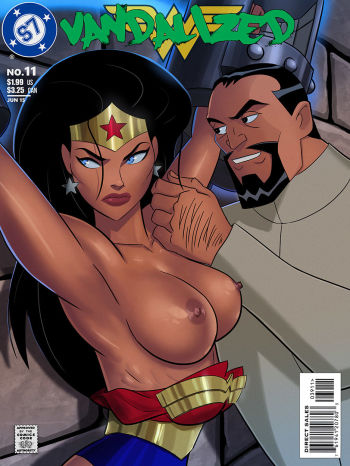 Vandalized Justice League (Wonder Woman) cover