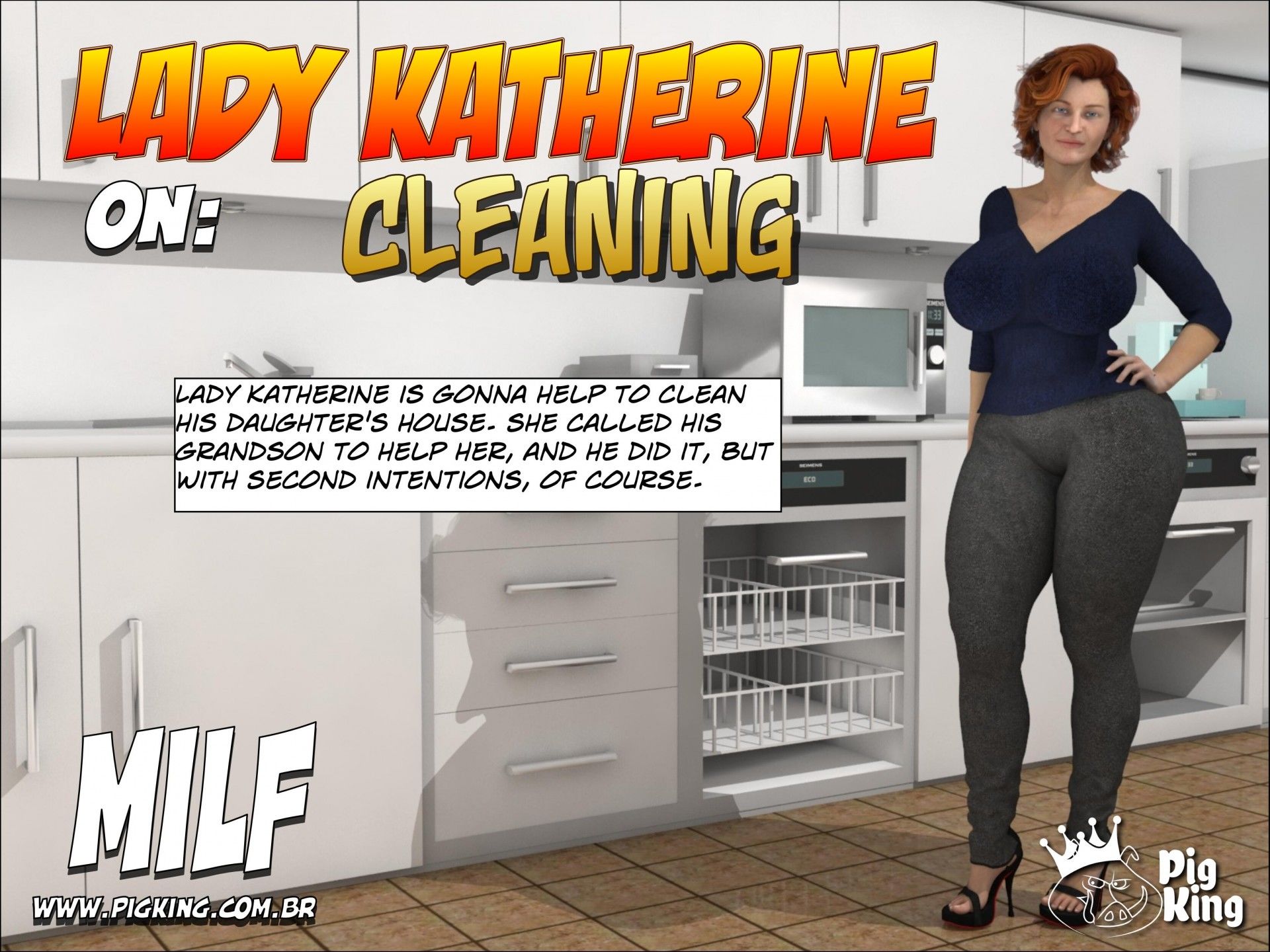 Lady Katherine on Cleaning PigKing Milf page 1