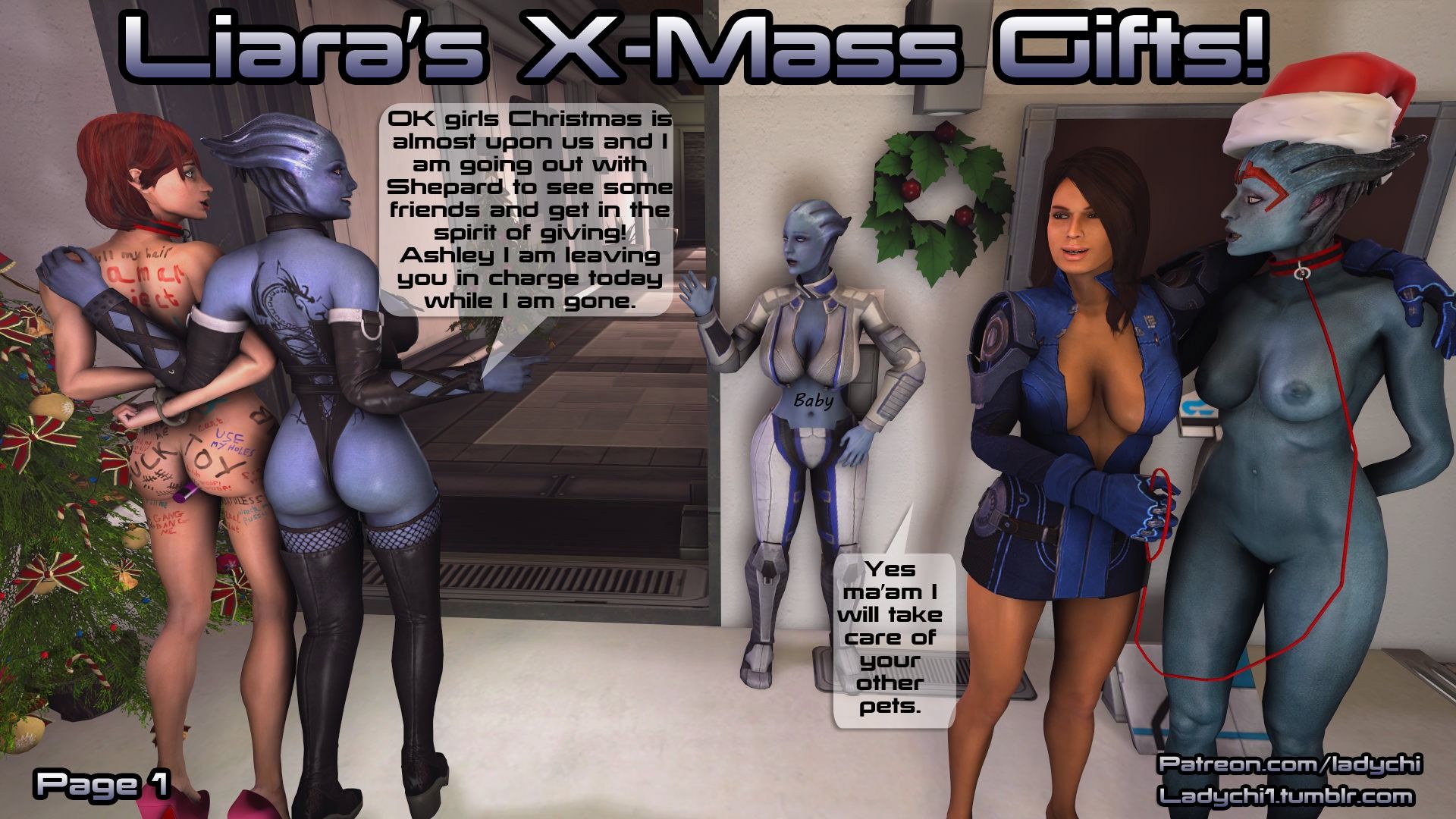 Liara X-Mass Gifts! Ladychi (Mass Effect) page 1