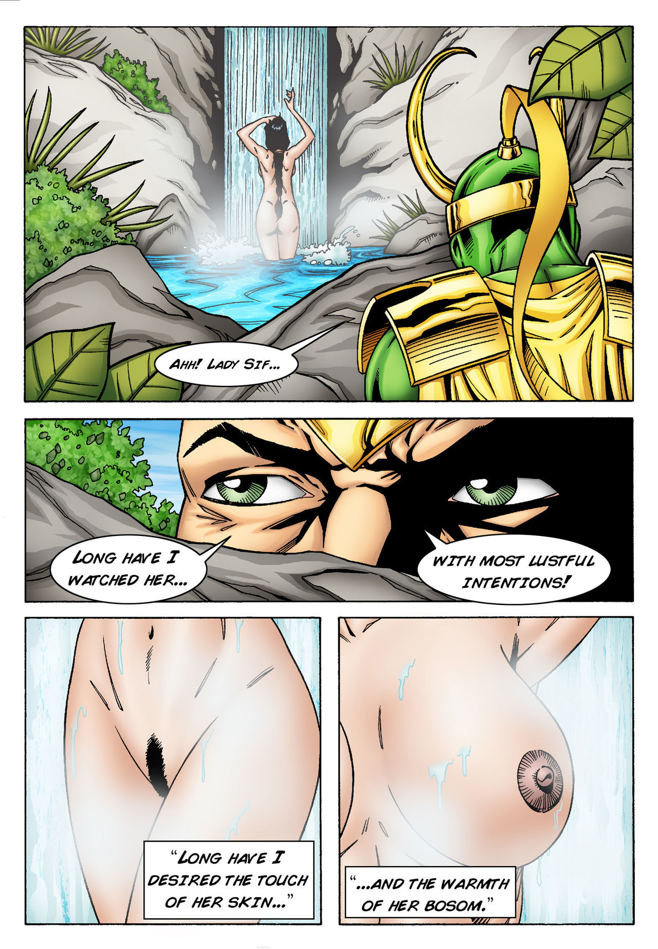 Lady Sif Seduced by Loki and Thor (Leando) page 2
