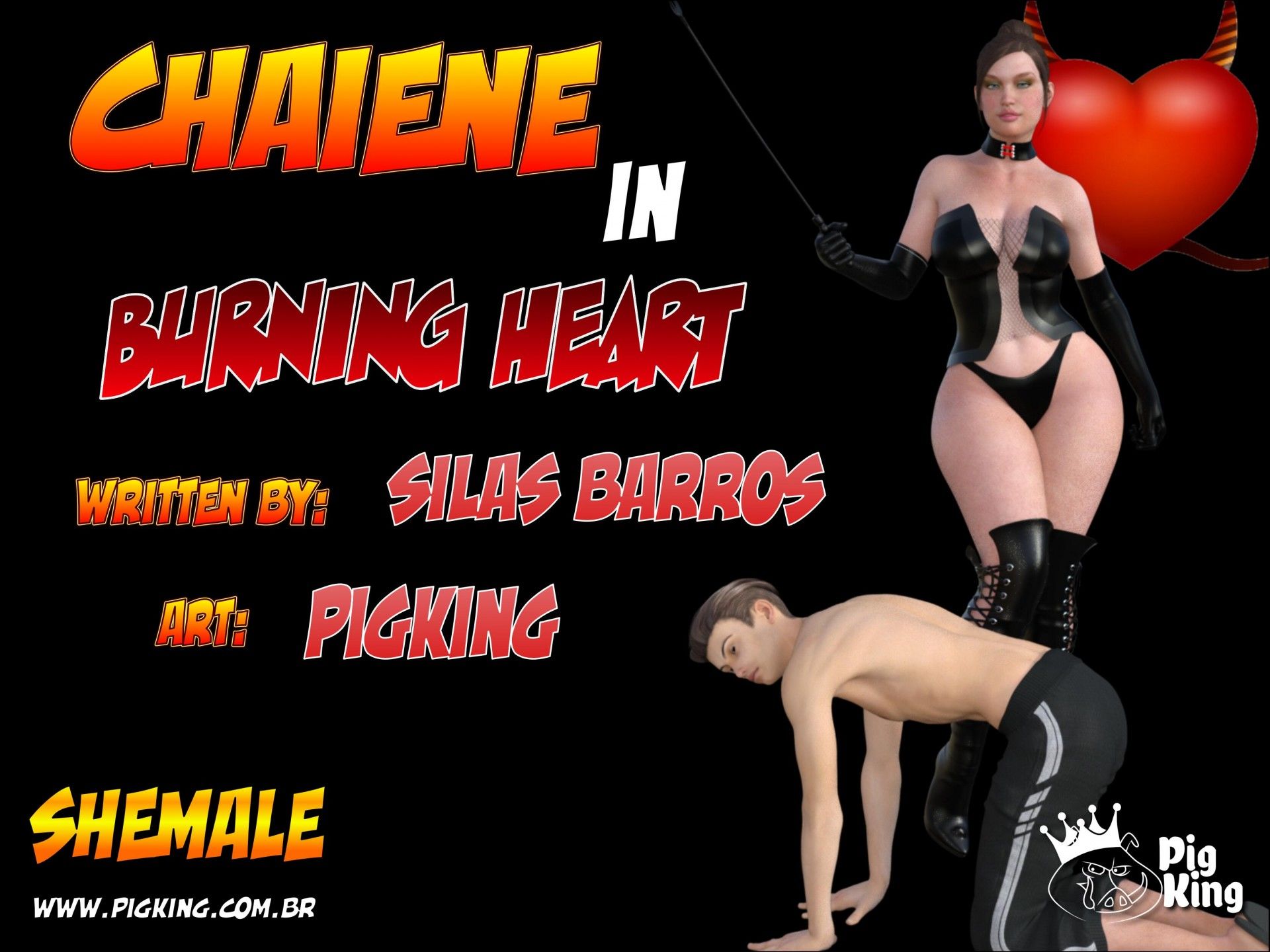 Chaiene in Burning Heart PigKing Shemale page 1