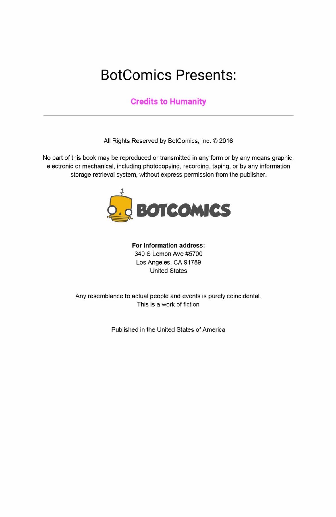 Credits to Humanity BotComics page 2