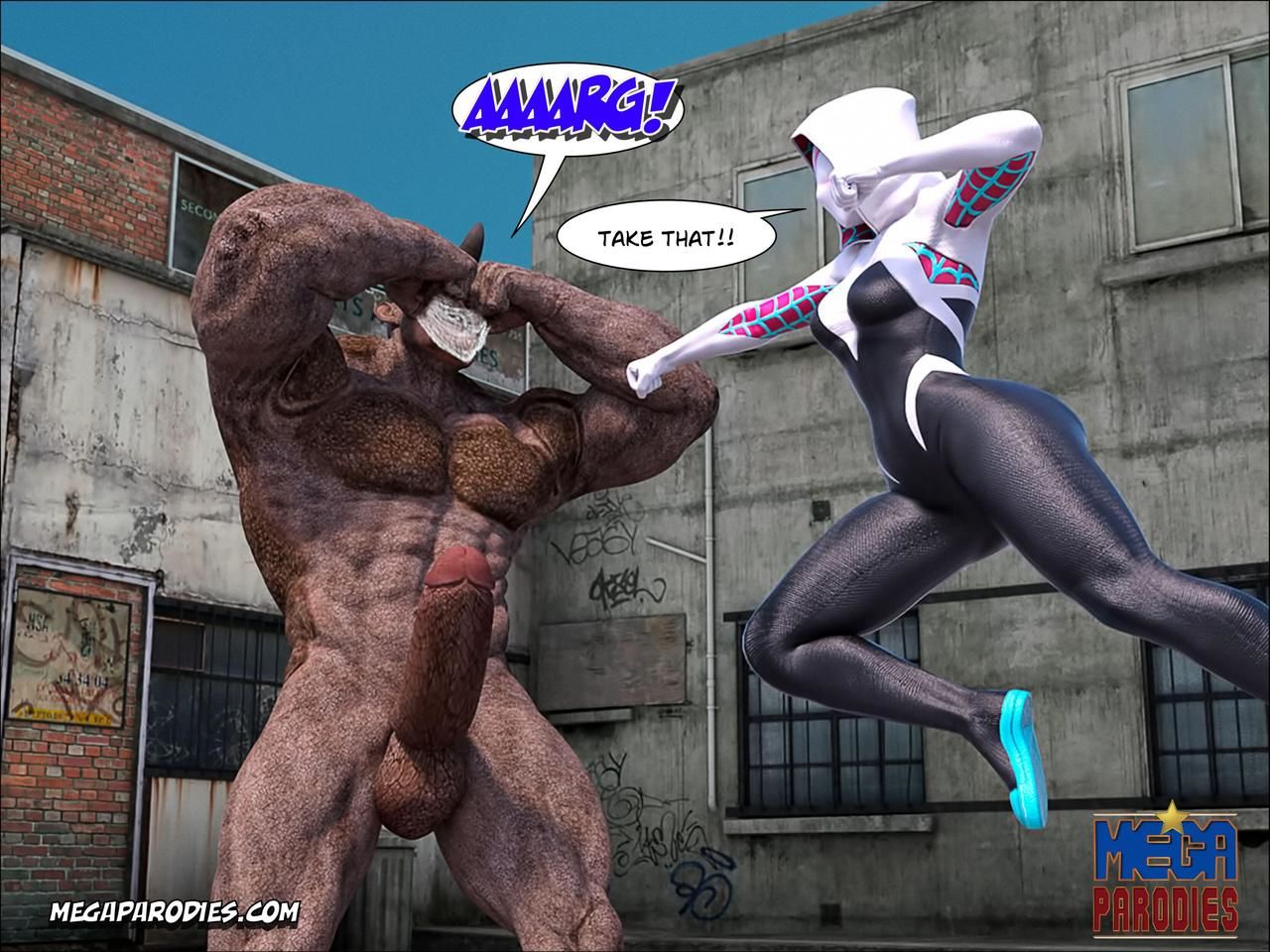 Spider Gwen X Rhino Part 2 by Mega Parodies page 10