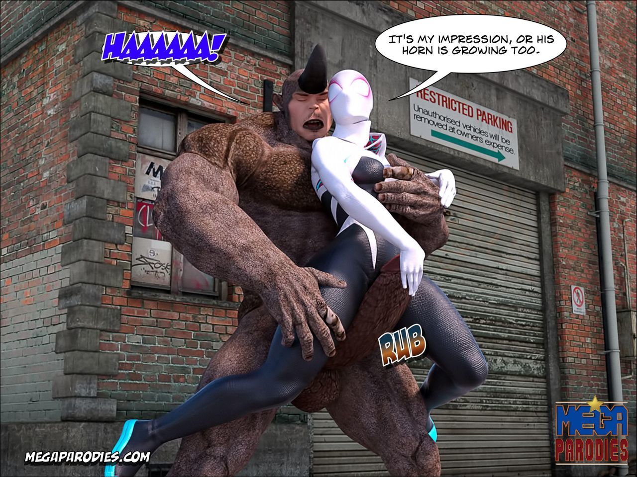 Spider Gwen X Rhino Part 2 by Mega Parodies page 17
