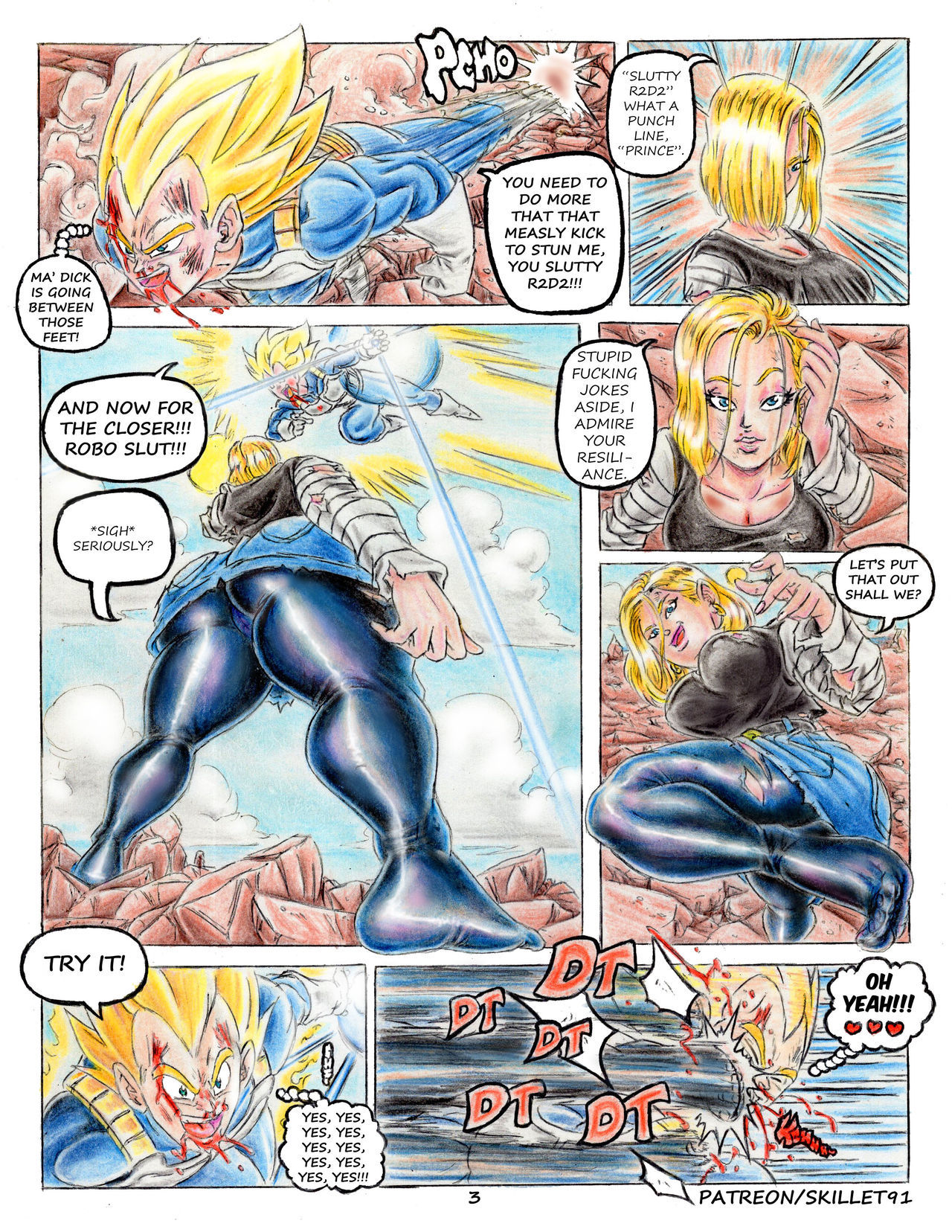 Dragon Ball Z Vegeta VS Android 18s Feet page 7
