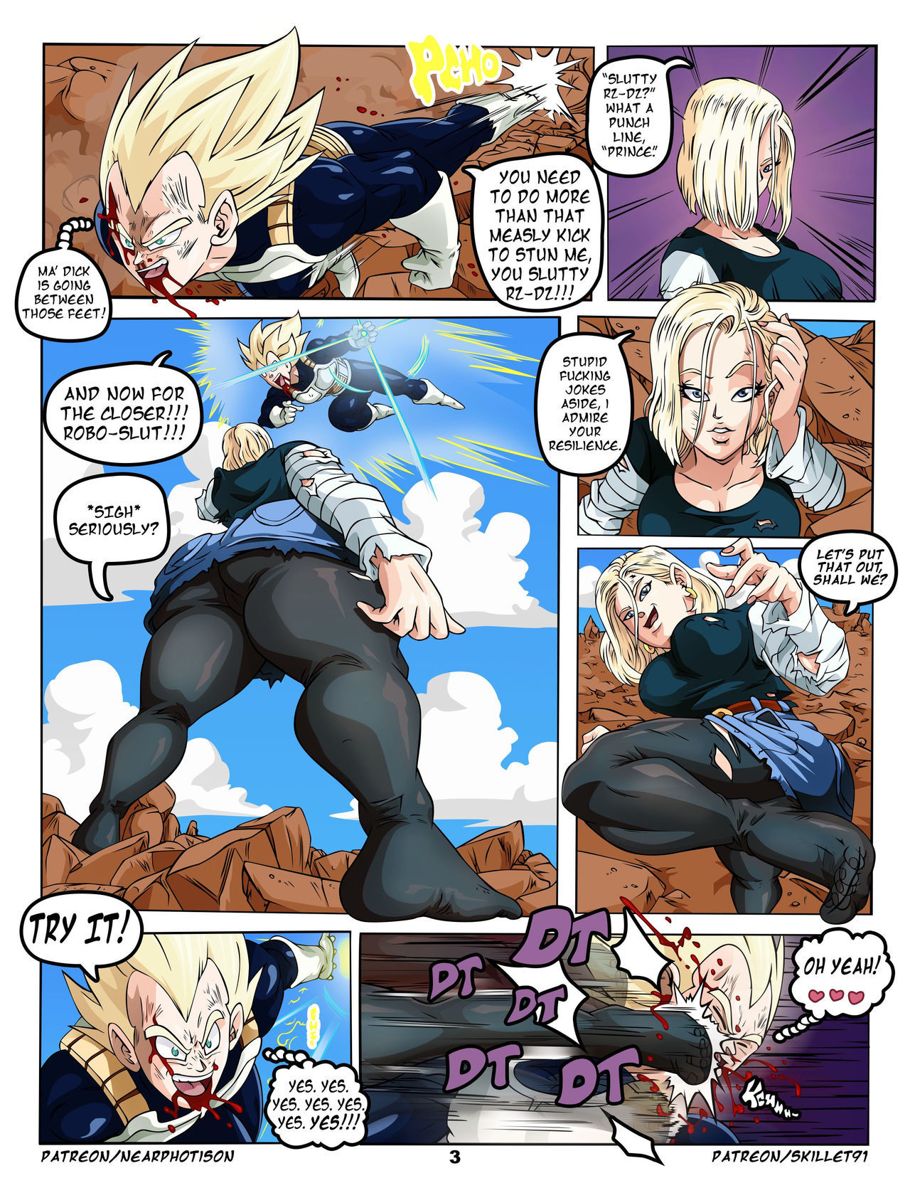 Dragon Ball Z Vegeta VS Android 18s Feet page 8