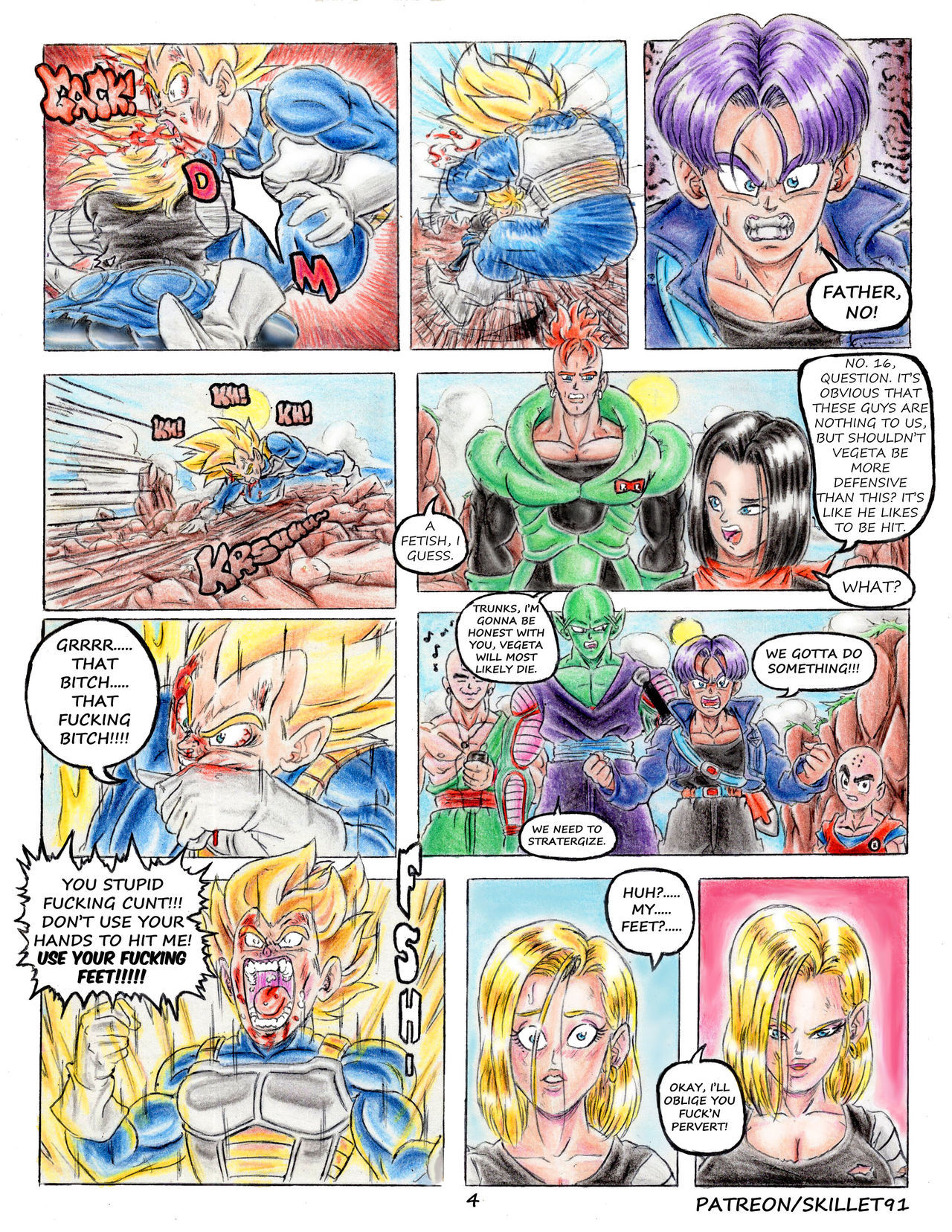 Dragon Ball Z Vegeta VS Android 18s Feet page 9