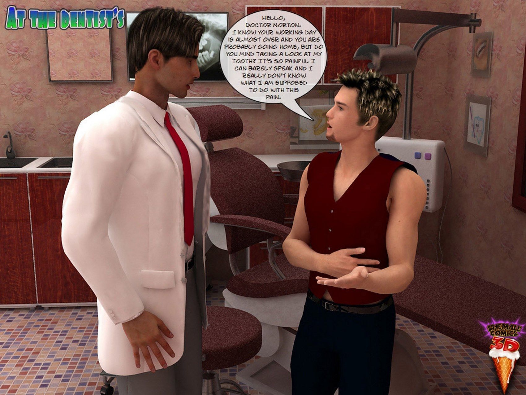 Shemale3dcomics - At The Dentists page 1