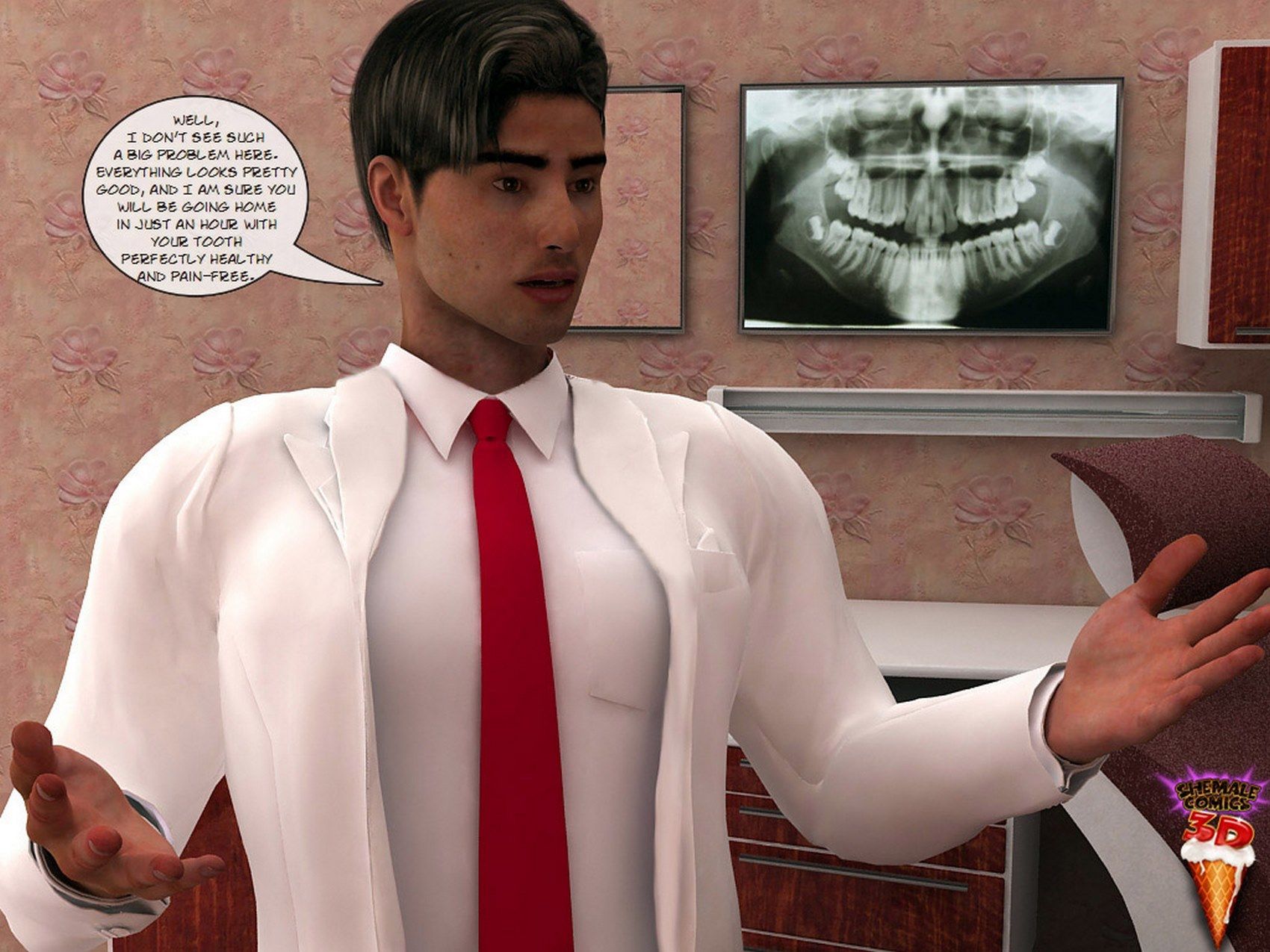 Shemale3dcomics - At The Dentists page 4