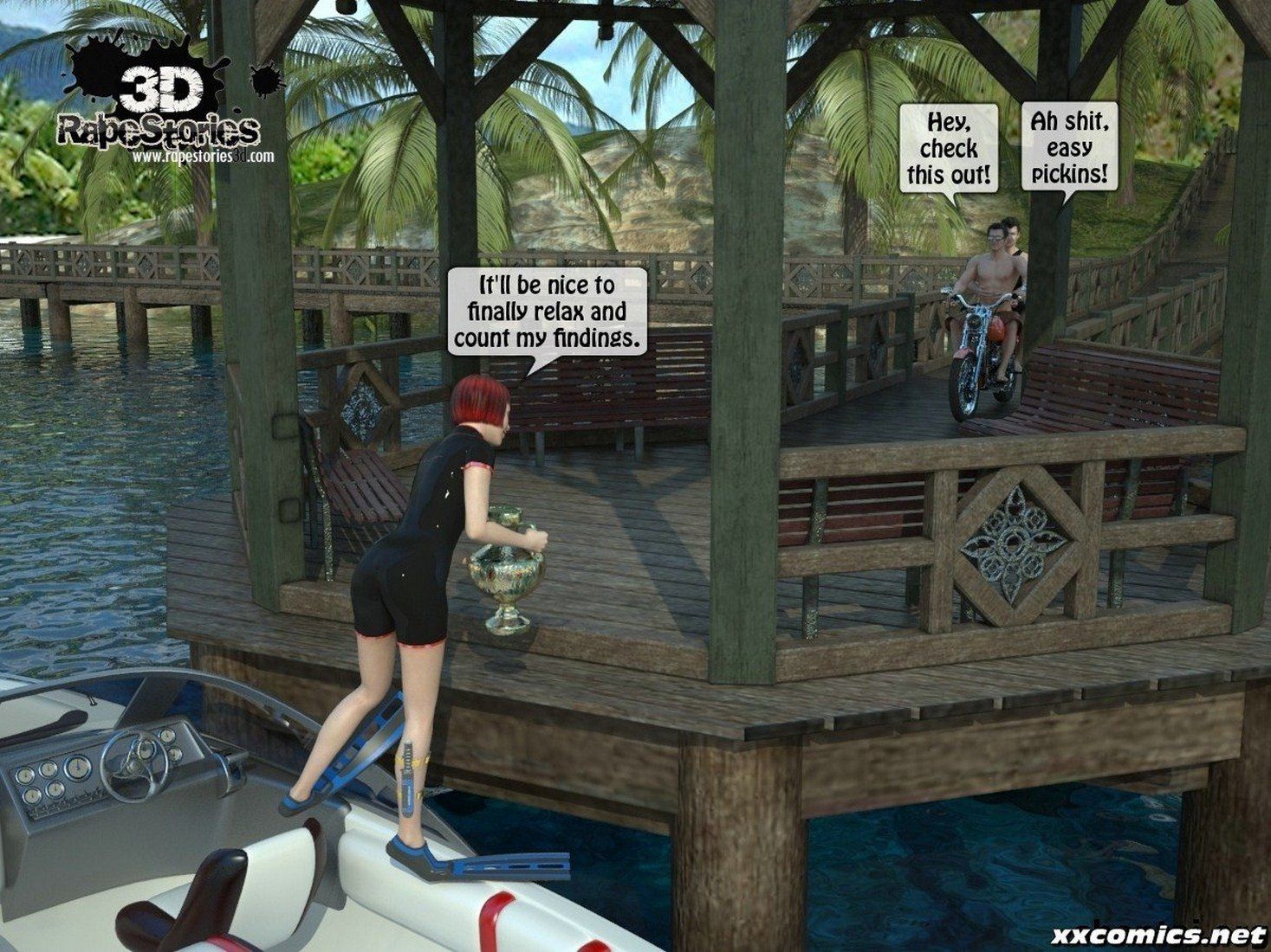 3D Rape-Forced at the boat page 1