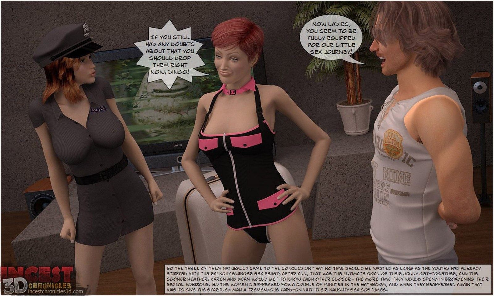 3D Family Sex Comics-Two Family page 23