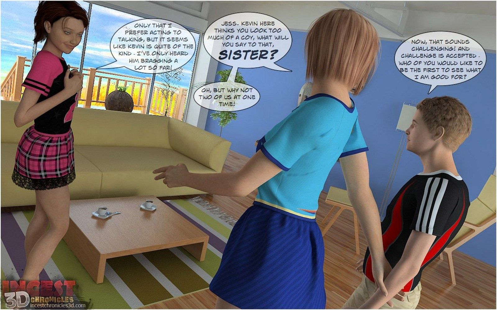 3D Family Sex Comics-Two Family page 9