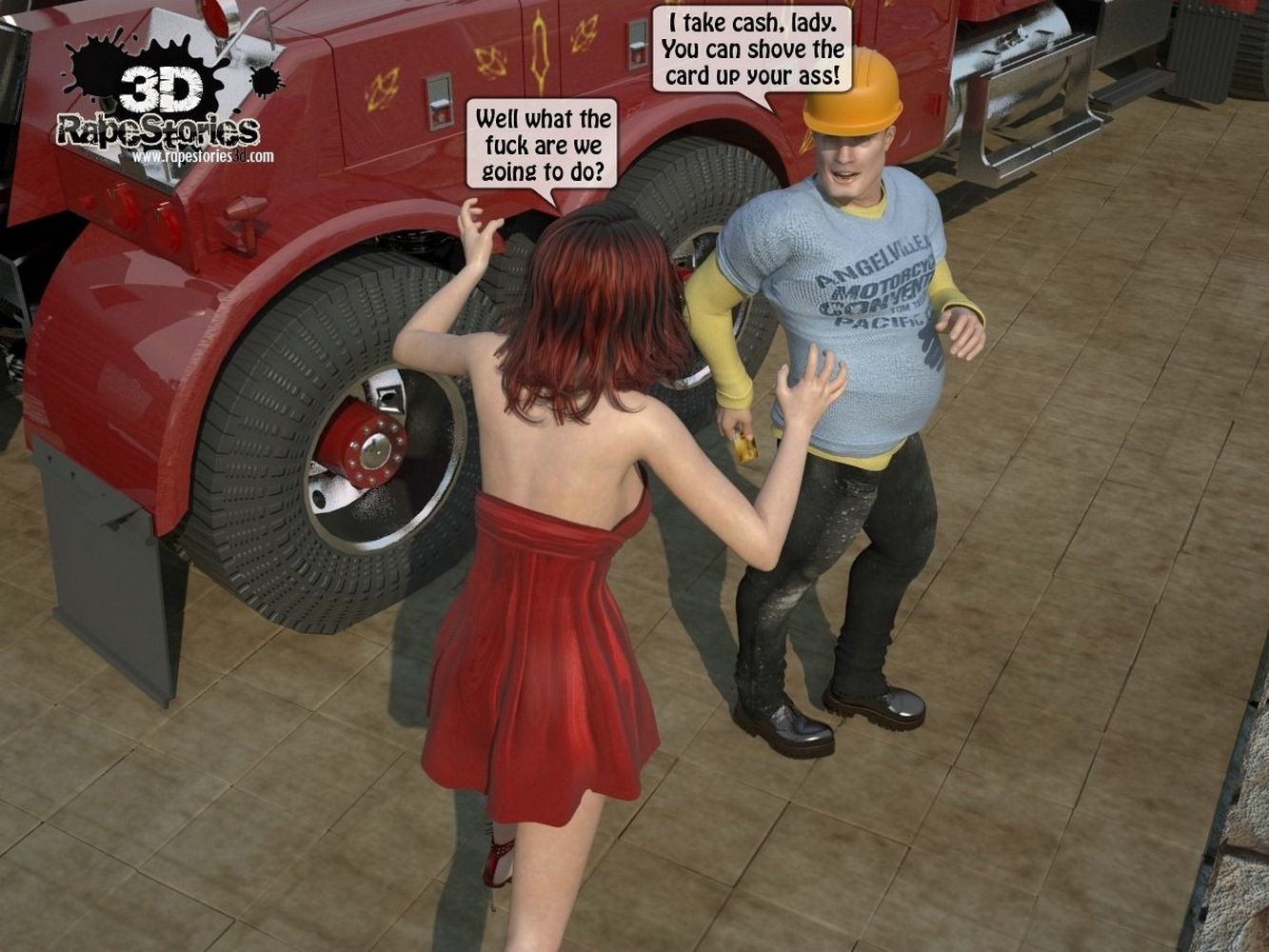 3DRapeStories-A Truck Driver rapes bitch page 13