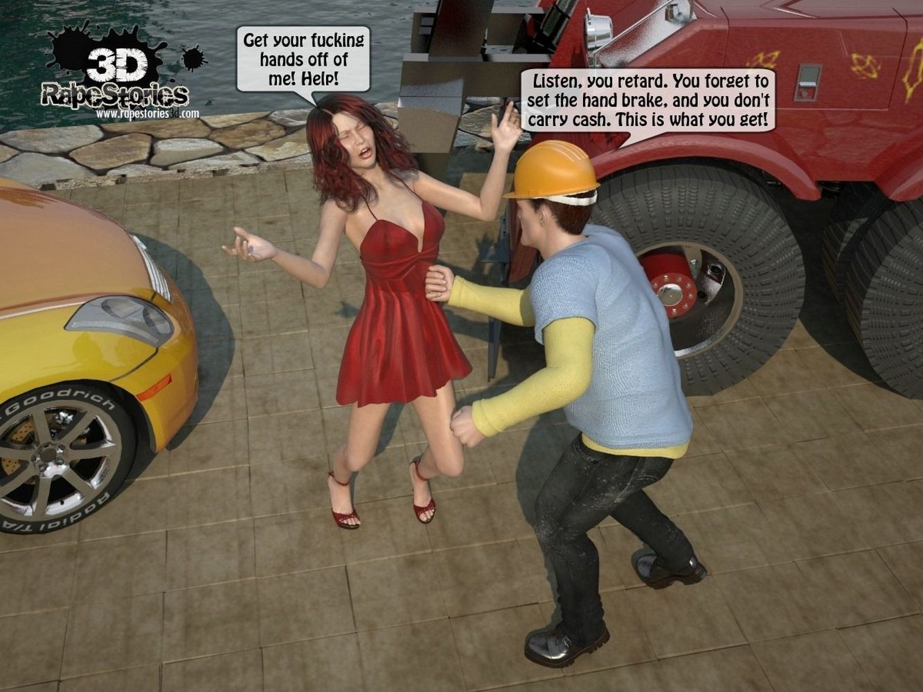 3DRapeStories-A Truck Driver rapes bitch page 17