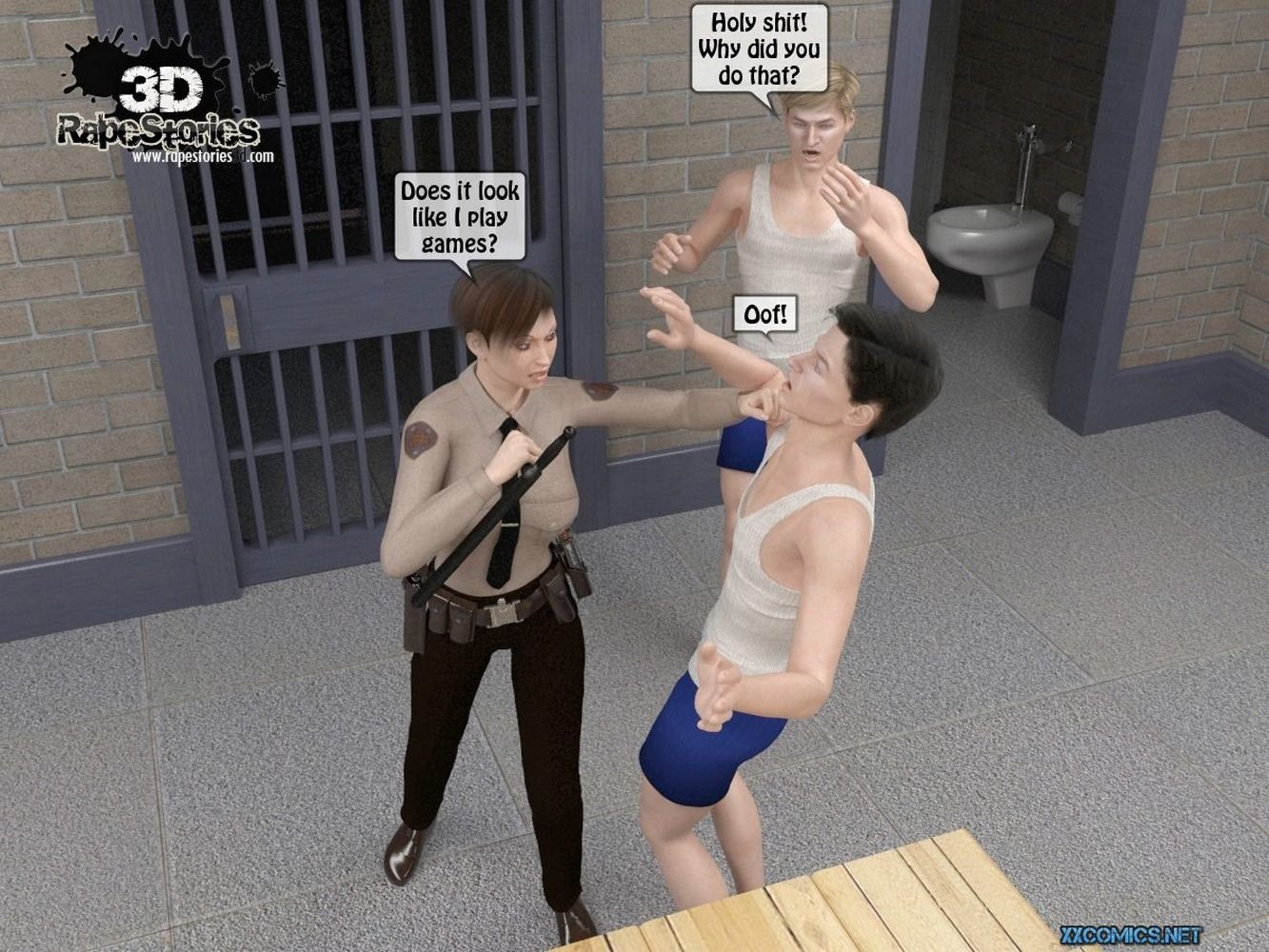 3DRapeStory-Two prisoner Rape Police Woman page 4