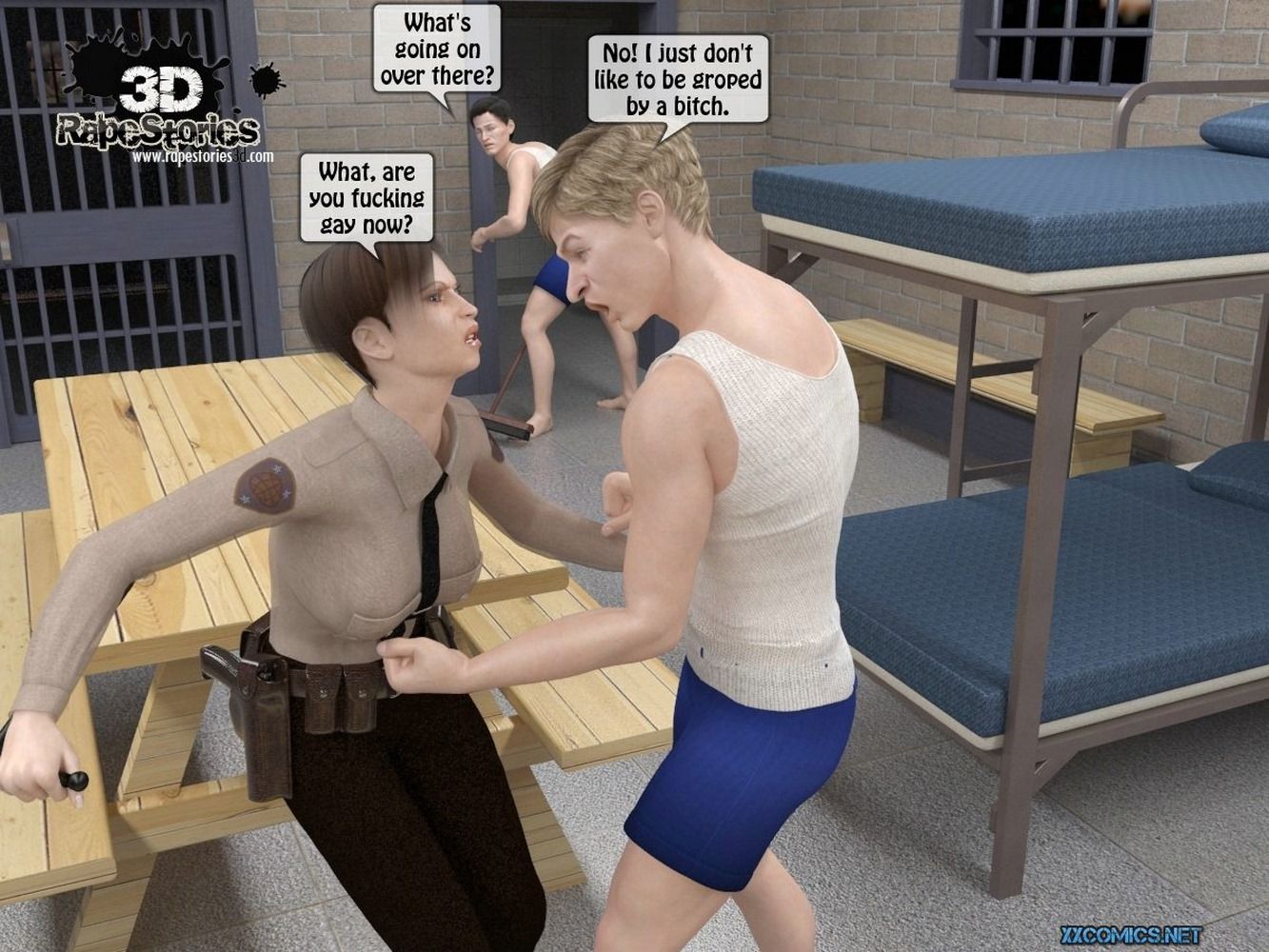 3DRapeStory-Two prisoner Rape Police Woman page 9