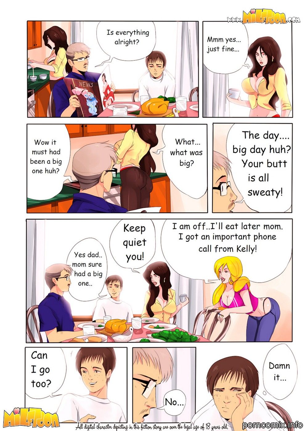 Milftoon - Big Ass - Horny busty mom son fuck page 9