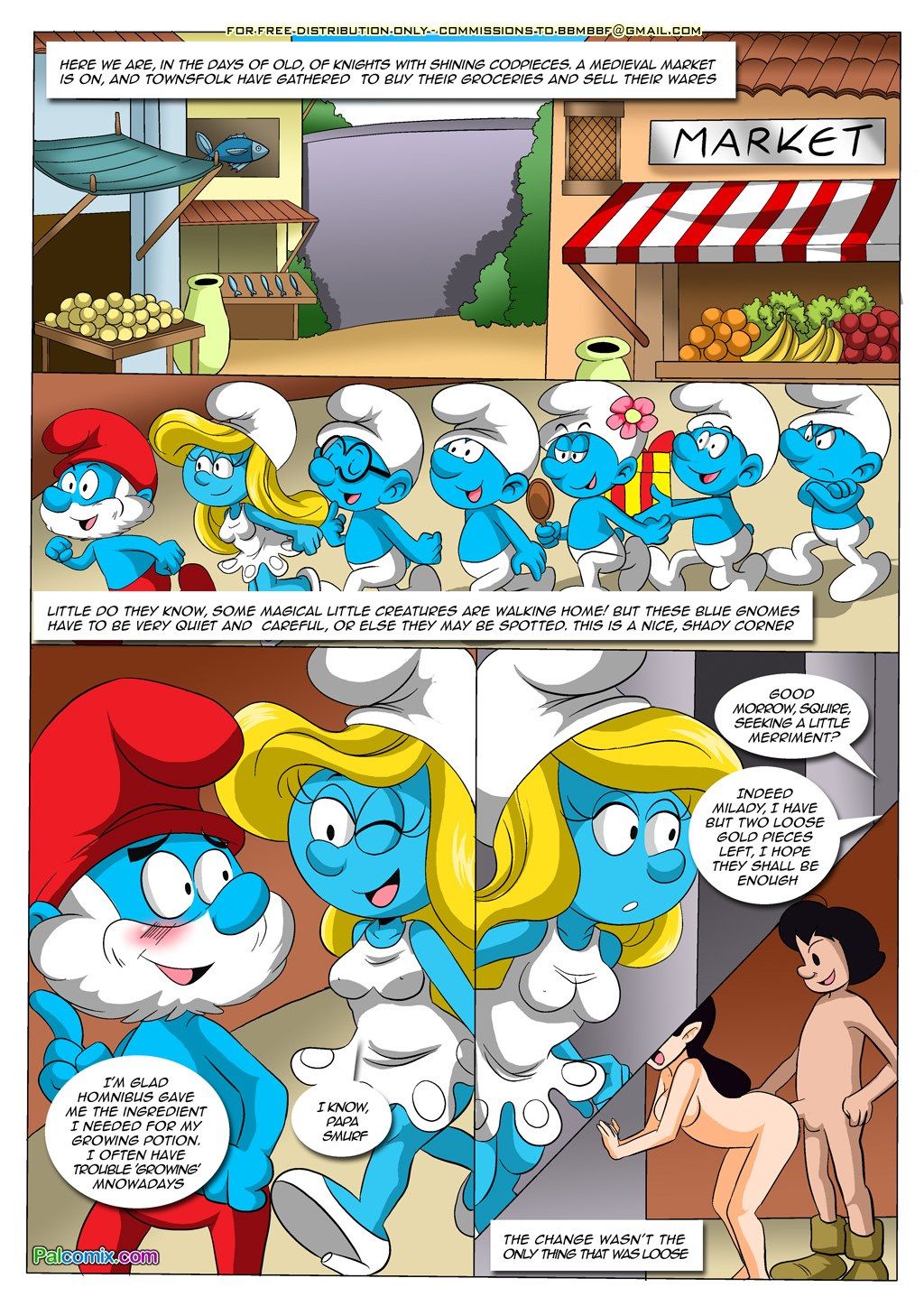 [Palcomix] Blue Light District (The Smurfs) page 1