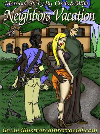 Neighbor's Vacation - illustrated interracial cover