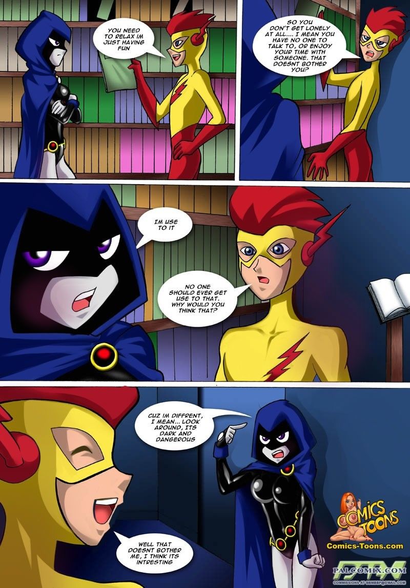 Teen Titans Comic Raven vs Flash page 3