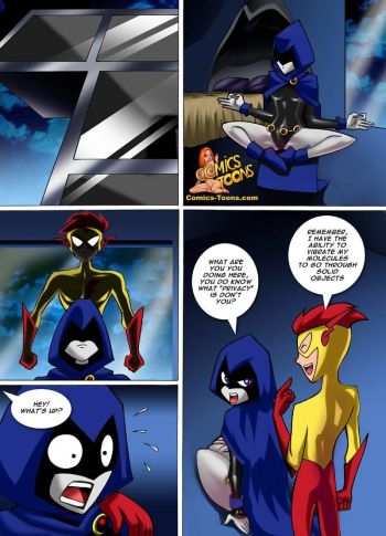 Teen Titans Comic Raven vs Flash cover