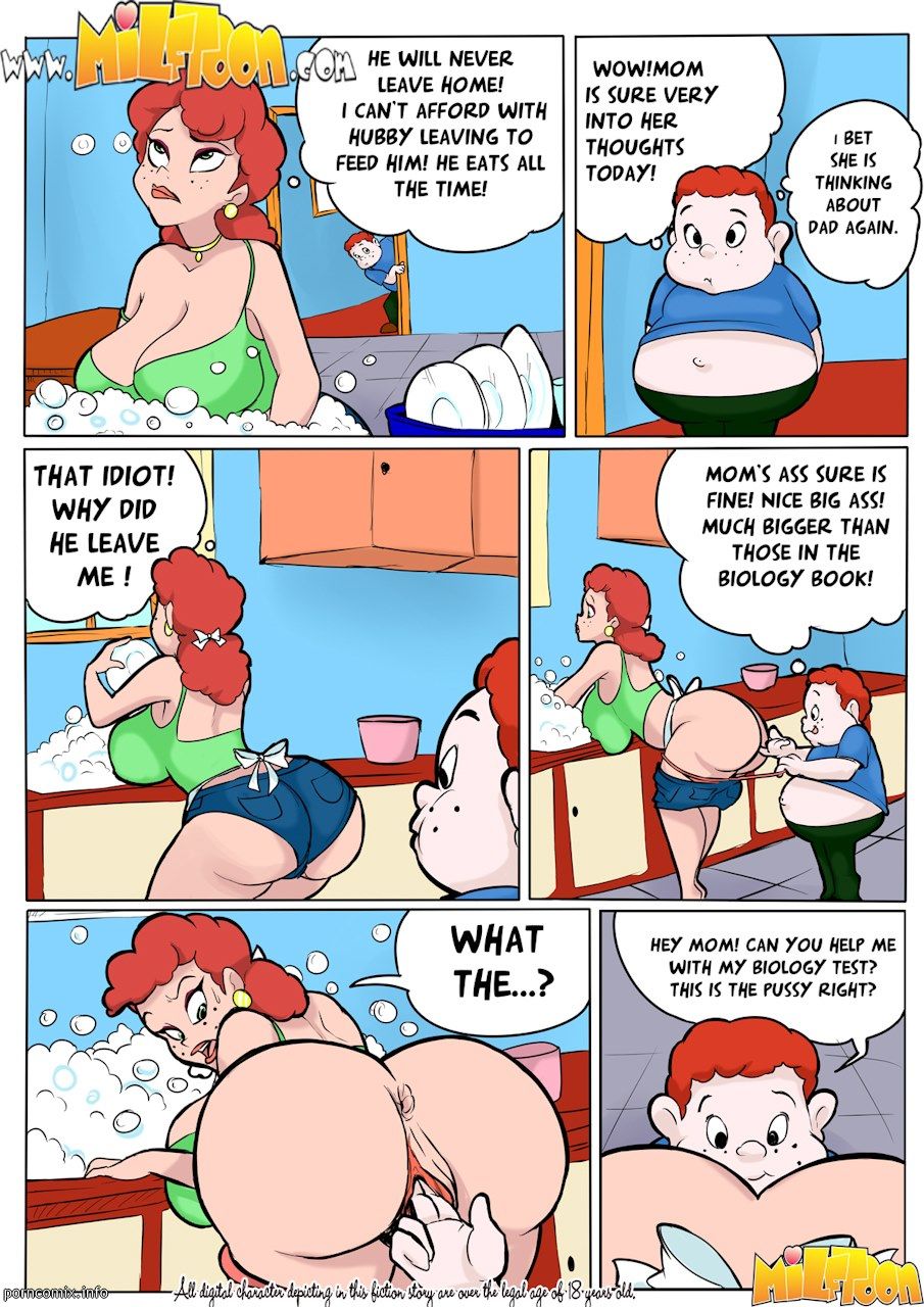 Milftoon - The Idiot, Mom son incest page 1